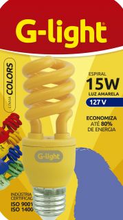 LÂMPADA ESPIRAL 15W 127V E27 AMARELA