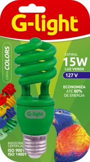 LÂMPADA ESPIRAL 15W 127V E27 VERDE