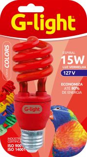 LÂMPADA ESPIRAL 15W 127V E27 VERMELHA