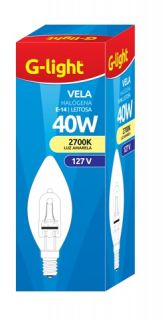 LÂMPADA HALÓGENA VELA 40W 127V E14