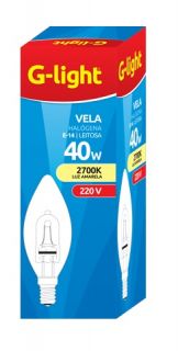 LÂMPADA HALÓGENA VELA 40W 220V E14